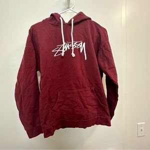 Stussy Red Maroon Burgundy Hoodie